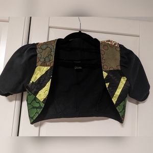 Creation Encore Recycled-Material Green/Black Bolero - Small